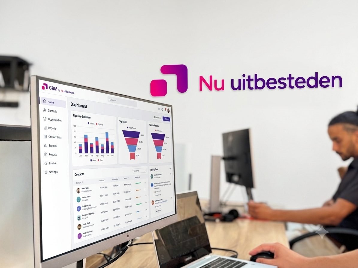 Dashboard van het CRM dat het salesteam van Nu Uitbesteden gebruikt